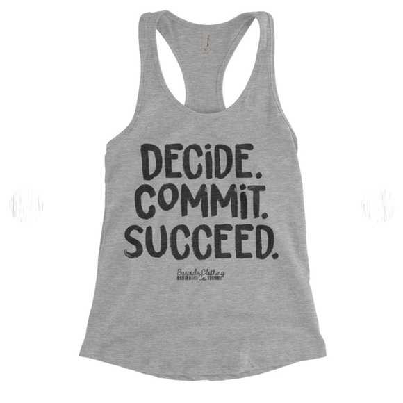Barcode Clothing Co. Decide. Commit. Succeed. Gray Racerback Tank Top - Medium - Picture 9 of 9